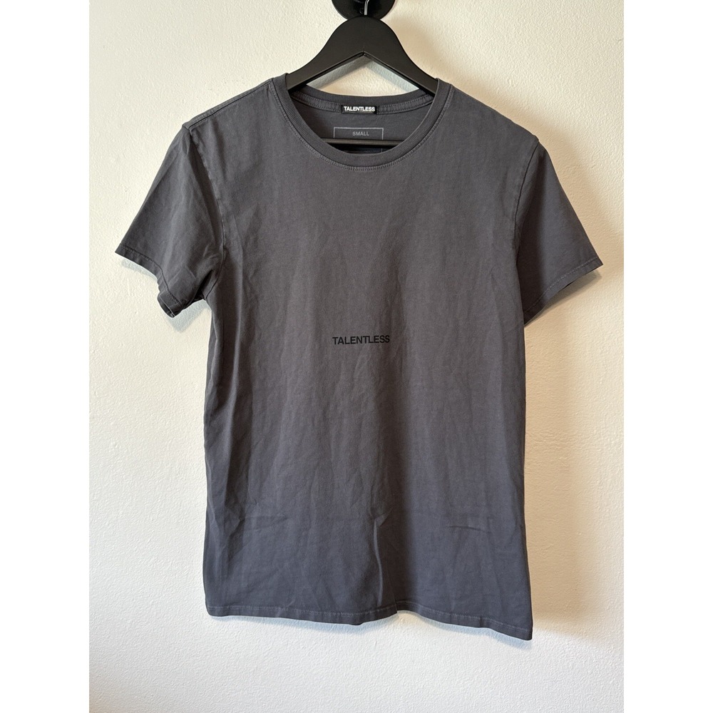 Talentless Logo T Shirt Minimal Streetwear Essential Grey Tee Small